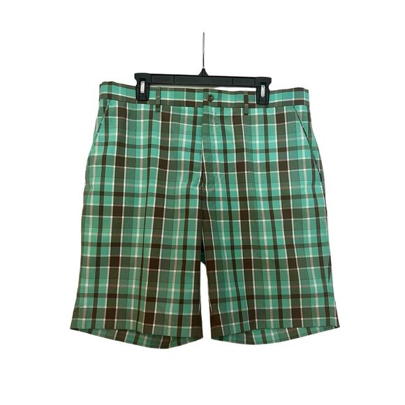 Men's Louis Raphael Plaid Golf Shorts Size 36 Waist Casual Flat Front - Picture 1 of 10
